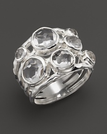 Sterling silver and a cluster of clear quartz are the stars of this edgy constellation ring from Ippolita.