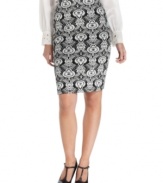 Grace Elements' skirt looks stylish with a metallic woven pattern and sleek fit.