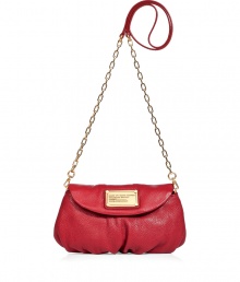 Infuse your favorite looks with instant impact with this bold bag from Marc by Marc Jacobs - Rounded envelope shape, front flap with logo plaque detail, chain and leather detailed long shoulder strap - Perfect for running around town or cocktails with the girls