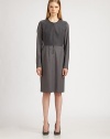 Minimal and chic, this wool-blend dress gets an edge from industrial zipper details.Jewel necklineFront zipLong sleevesZipper cuffsBack ventFully linedAbout 24 from natural waistBodice: 90% wool/10% cashmereBody: 92% wool/5% cashmere/2% nylon/1% spandexDry cleanMade in Italy of imported fabricModel shown is 5'9½ (176cm) wearing US size 4. 