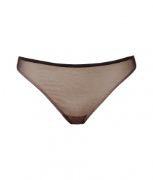 Ultra-chic black and nude tulle thong from Chantal Thomass - Turn up the heat in the boudoir with this feminine thong - Super seductive look with a classic and comfortable fit