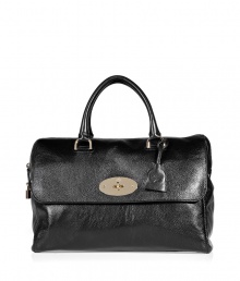 Inspired by up-and-coming American songstress Lana Del Rey, this luxe leather doctor bag from Mulberry will imbue every look with starlet-like style - Doctor-style tote with front flap and turnlock closure, sturdy carrying handles, top zip closure, silver-tone hardware, textured leather - Perfect for daily use, travel, or for chic off-duty ensembles