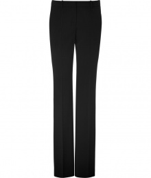 Your workweek style just got more chic with these straight leg pants from Hugo - Flat front, belt loops, off-seam pockets, single back welt pocket, straight leg with crease detail, slim fit - Style with a fitted blouse, a blazer, and classic pumps