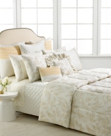 This Barbara Barry European sham completes the look of your bedding ensemble with chic ribbon accents in a calming earth tone hue.