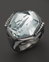 Ippolita Wicked Black Rhodium Sterling Silver Blue Topaz Ring with Diamonds