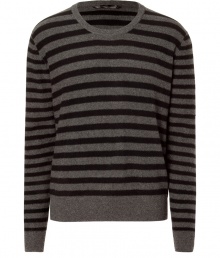 Update your cold weather look with this ultra-cool striped cashmere pullover from Dear Cashmere - Round neck, long sleeves - Slim fit - Pair with straight leg jeans, retro-inspired trainers, and a sleek parka