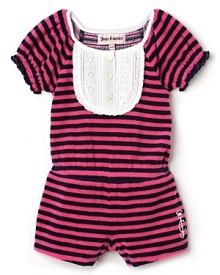 Juicy Couture Infant Girls' Striped Romper - Sizes 3-24 Months