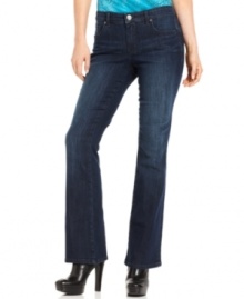 Get a cute, curve-hugging fit from Calvin Klein Jeans with these classic bootcut jeans.