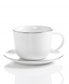 Simply elegant from Charter Club dinnerware. Dishes, like this Platinum Fine Line cup and saucer, are for everyday meals but have a banded edge that shines on formal tables. A flawless choice for every occasion.