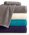 Pamper yourself in luxury with this Chevron washcloth from Bianca, featuring a beautiful textured chevron pattern in your choice of four modern hues.