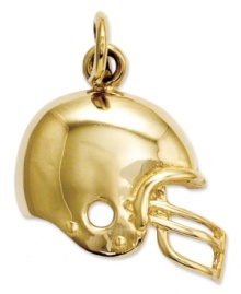 This touchdown-worthy helmet charm is perfect for the football fanatic. Crafted in 14k gold. Chain not included. Approximate length: 4/5 inch. Approximate width: 3/5 inch.