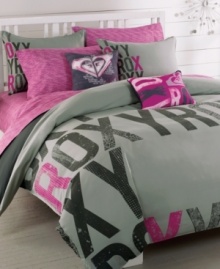 Add this ultra-modern decorative pillow to your Express bed from Roxy embellished with a large Roxy logo.