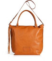 Classic yet ultra-chic, this supple leather shoulder bag from See by Chloe brings luxe style to your everyday ensembles - Classic carryall style, two carrying handles and optional shoulder strap, embossed front logo detail, fringed trim, pebbled leather - Perfect for everyday use or off-duty cool