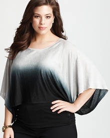 Lafayette 148 New York Plus Size Hand Dip Dyed Kimono Sweater