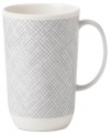 Effortlessly chic, the Simplicity mug by Vera Wang Wedgwood features a minimalist shape in casual porcelain lined with neutral gray and cream.