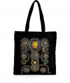 Unleash your urban traveler with Antik Batiks embellished suede tote, detailed with jeweled sequin patterning for that cool global feel - Top zip, inside zippered back wall pocket, front wall slot pockets - Team with floral hippie dresses and boots, or with cool layered separates and colorful chunky jewelry