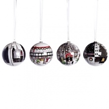 Great for gifting, these beautiful ornaments prompt holiday cheer. As a set of four, they can be affixed anywhere on the tree.