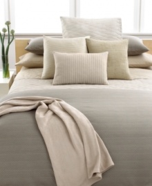 Add an extra layer of understated elegance to your bed with this Calvin Klein Dash Thorn quilted European sham featuring mini waves.