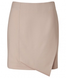 An ultra chic take on this workwear essential separate, Cacharels folded wool skirt guarantees an understated elegant polish to your look - Folded front with asymmetrical hemline, tonal grosgrain trim at side with hidden zip closure, double back vents - Softly tailored fit, mini-length - Team with everything from modern knits and ballerinas to feminine silk blouses and heels