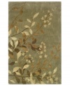 Make your home your sanctuary with the nature-inspired beauty of this Utopia rug from Sphinx. Sea green and earthy hues bring life to splayed branches and tiny blossoms in this hand-tufted rug. With an ultrasoft, lustrous finish for a blissful result.