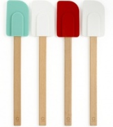 Swipe up every last tasty bit of that pancake or brownie batter with these wide-headed spatulas from Martha Stewart Collection. Molded from flexible silicone, they won't chip or crack, and are heat resistant up to 500 degrees. Limited lifetime warranty.