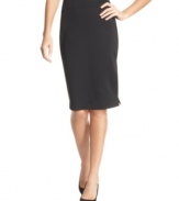 Make a stylish point in Ellen Tracy's sharp pencil skirt. Made of thick knit, it's a body-slimming must-have that's perfect for work or play.