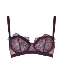 Turn up the heat with this ultra luxe lace bra from La Perla - Balconette style, cleavage-enhancing cups, adjustable straps, lace overlay, lace trim on d?colletage - Perfect under any outfit or for stylish lounging in the boudoir