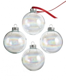 Iridescent glass ball ornaments from Kurt Adler add an entire spectrum of color and an utterly dreamy sensibility to any Christmas tree.