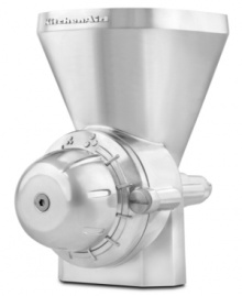 Things are just more satisfying from scratch. Make your own flour for fresh bread, tortillas and pita with this grain mill attachment for your KitchenAid stand mixer. With 10 settings ranging from coarse to fine, you'll always find the right grind for your cooking and baking needs. One-year warranty. Model KGM.