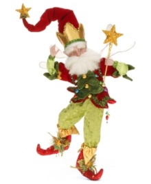 A new star of the holiday season, the large Christmas Wishes fairy shines bright with glitter, tinsel and a whimsical tree bib. Set his arms and legs in a pose that shows off his dazzling personality. From Mark Roberts.