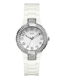 White hot with icy sparkle: a refined watch by GUESS.