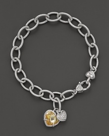 Two hearts adorn this charm link bracelet from Judith Ripka.