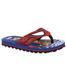 Climb to the top! He may not be able to scale walls, but he'll stay comfortable and active as long as he's in these lightweight Spider-Man sandals from Stride Rite.