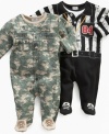 Put your little one in the middle of the action and make him the center of attention with one of these uniform coveralls from Baby Essentials.