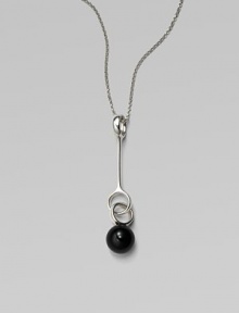 This refined piece features a single smooth black agate stone upon a narrow sterling silver circle link on a delicate link chain. Sterling silverBlack agateLength, about 31Pendant length, about 2¾Toggle closureImported 