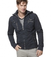 Stay ahead of the style curve with this light weight hooded jacket from X-Ray.