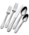 Engraved with a whimsical bow, this distinct flatware ties in beautifully with Love Story dinnerware, also by Mikasa. A glistening finish in premium stainless makes the place setting suitable for every day and occasion, too.