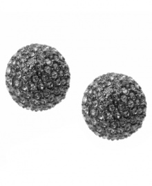 Tiny balls of blazing glory. Michael Kors' hematite tone fireball stud earrings are covered with black diamond-colored glass stones. Approximate diameter: 1/4 inch.