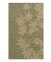 At one with its surroundings, this indoor/outdoor rug from Momeni features a leafy motif set in warm, natural tones.  Hand-hooked polypropylene is surprisingly soft, enduringly bright and always easy to clean -- just hose it down and enjoy years of unique style.