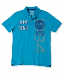 Sport a style that's one part traditional, one part modern with this polo shirt from American Rag.