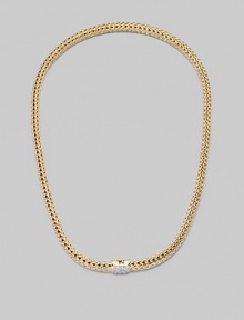 From the Classic Chain Collection. A signature 18K gold chain features a dazzling diamond pavé clasp.Diamond, about 0.18 tcw 18K gold Length, about 16 Clasp closure Made in Bali