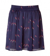 Add feminine whimsy to your spring-ready look with this chic printed skirt from Marc by Marc Jacobs - Elasticized wide waistband, pleated, mini-length, all-over bird print - Wear with a tie-neck blouse, a blazer, and pumps