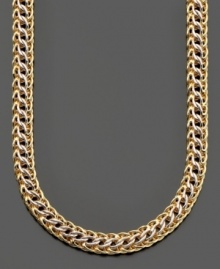 Trendy and timeless, this mesh necklace is crafted in 14k gold over sterling silver and sterling silver. Approximate length: 18 inches.