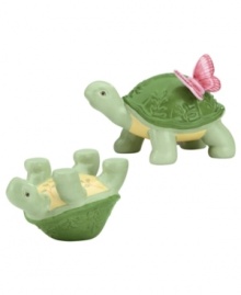 Slow and steady wins the race. Lenox brings a touch of whimsy to your table with these figural turtle salt and pepper shakers in easy-care earthenware.  Qualifies for Rebate