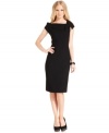 Asymmetrical touches make this T Tahari dress dashing for day or night.