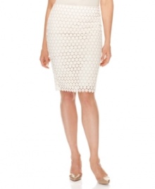 Charter Club's pencil skirt was designed with spring in mind, featuring an all-cotton construction and beautiful flower-like lace overlay.