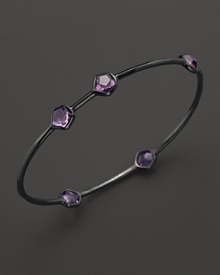 Ippolita Wicked Black Rhodium Sterling Silver 5 Stone Bangle In Amethyst