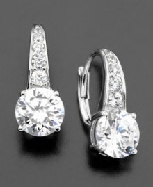 Build the excitement with these stunning round-cut cubic zirconia (3 ct. t.w.) earrings by CRISLU. Set in sterling silver finished in platinum.