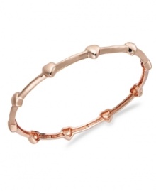 For the girl you adore, this petite children's bracelet features an 18k rose gold over sterling silver setting and decorative heart accents. Approximate diameter: 2 inches.