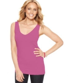 This lightweight tank top is an essential layering piece, from Charter Club. Pair it with the matching cardigan to make a modern twinset!